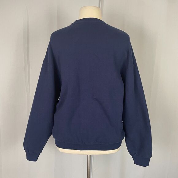 Crewneck Sweatshirt Womens Size XL Navy Blue Graphic Grandma Winter Cottage Love - Picture 5 of 10